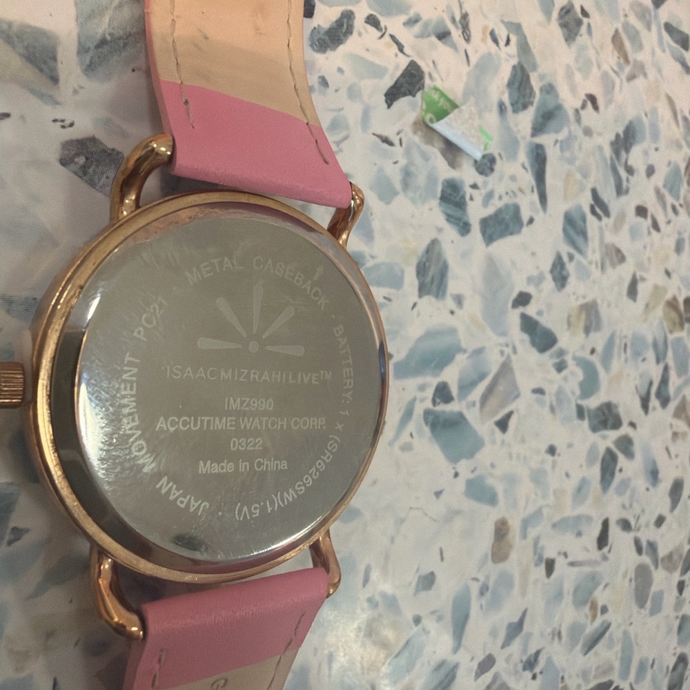 Isaac Mizrahi Live Pink Watch Rose Gold Chronograph Style - Picture 3 of 3